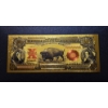 Image 1 : .999 GOLD FOIL U.S. $10 - SERIES 1901 BISON NOTE - IN PROTECTIVE SLEEVE 