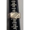 Image 7 : Vintage EMP Men's Sterling Silver CTO Geometric Signet Ring With Diamond - Size 11.5 - Weight: 12.6g