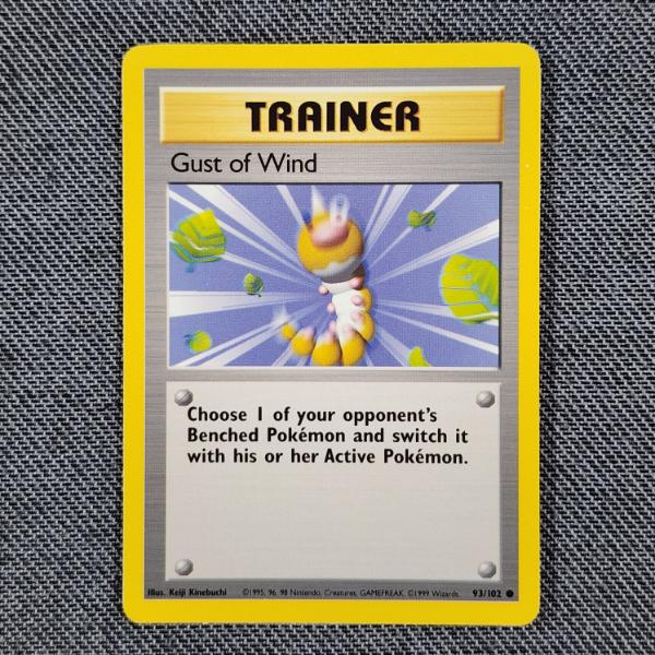 Gust Of Wind 93/102 Trainer Vintage Base Set Pokemon Trading Card - Near Mint