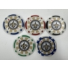 Image 2 : NFL New Orleans Saints - Clay Poker Chip Set - Mint Condition - Complete Set 5 Chips - Harder To Fin