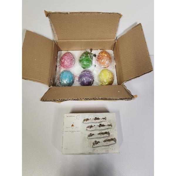 Department 56 Seasons Bay Beach Front Extensions & Martha Stewart Decorative Easter Eggs