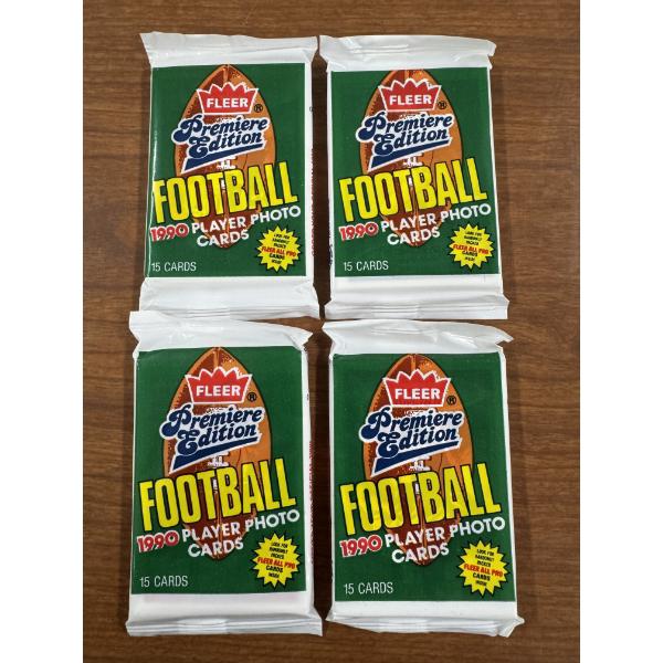 4 - 1990 Fleer NFL Football Wax Pack Football Cards - 15 Cards Per Pack