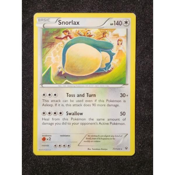 Snorlax 77/124 Rare Pokemon Trading Card