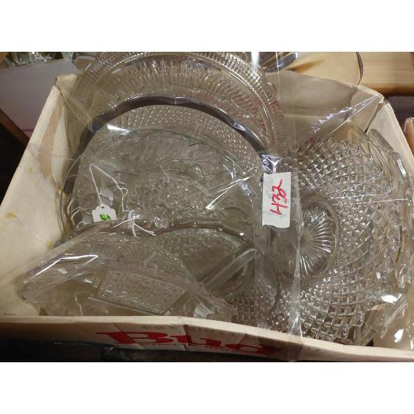 Vintage Box Lot - Pattern Glass Pieces - See Pics