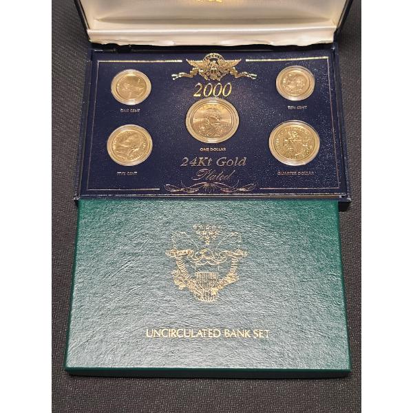 1991 U.S Mint Uncirculated Bank Coin Set & 2000 US Mint 24kt Gold Plated Uncirculated Coin Set 