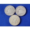 Image 2 : 2 - 90% Silver Franklin Half Dollars & 1 - 1967 40% Silver Kennedy Half Dollar FV: $1.50