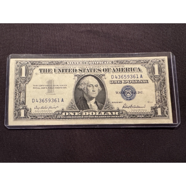 1957 United States Washington One Dollar Silver Certificate - Incredible Condition In Holder