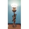 Image 4 : Tall 32" Bronze Cupid Figural Converted Parlor Lamp As Shown With Globe