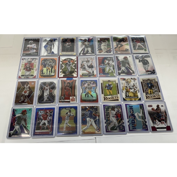 Large Lot of Assorted Sports Cards- Many Rookies Included!!! Mint Condition! 28 Count 