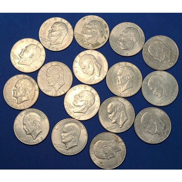 Assorted Years & Bicentennial Eisenhower Dollars - Face Value: $16