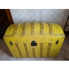 Image 1 : Glorious Painted Yellow Trunk In Fantastic Condition