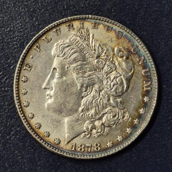 HIGH GRADE - 1878 - 7 Tail Feather Reverse Of 1878 (2nd Reverse) Morgan Silver Dollar w Nice Toning