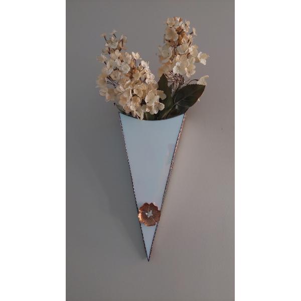 3 Pc Group - 2 Leaded Stained Glass Custom Sconces With Florals & Floral Vase As shown