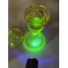 Image 2 : *Pick Up At Mantua Home-No Shipping Available* Amazing Pair Of Vintage Vaseline Glass Candlesticks I