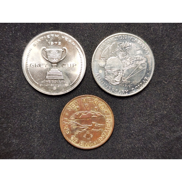Three Assorted Collectible Coins - Two Hamilton Ontario Coins & One New Mexico Coin