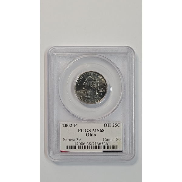 PCGS 2022-P MS68 Ohio State Quarter From The 50 State Quarters Program