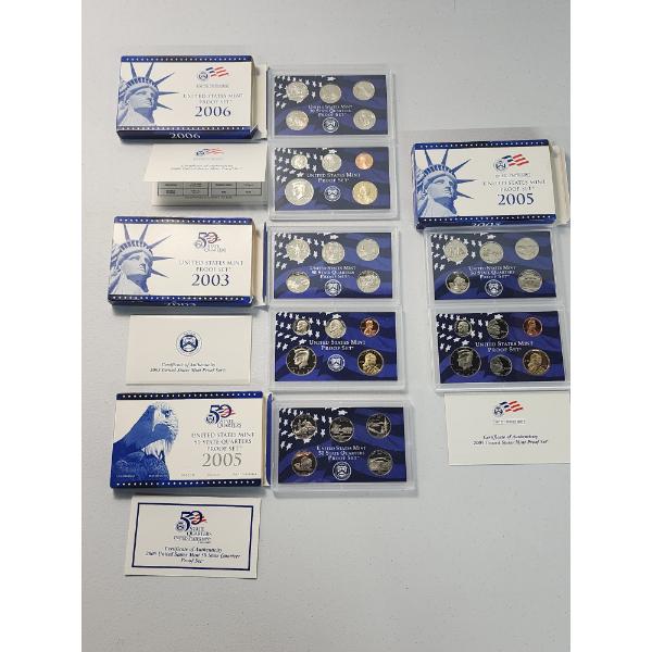 x4 United States Mint Proof Sets / 50 State Quarters: 2006, 2003, 2005, 2005