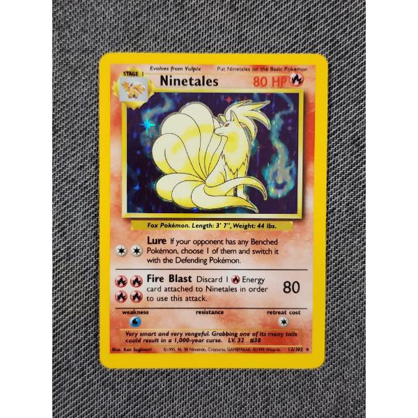 Ninetales 12/102 Holo Rare Vintage Base Set Pokemon Trading Card ~ NM/LP Condition! 