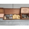 Image 6 : Lot of Vintage Wooden Boxes, Cigar Boxes, with Contents and Vintage Stanley Level