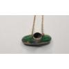 Image 4 : Vintage Chinese Cloisonné Green Enamel Vase/Urn Pendant Necklace With Gold Filled Chain 