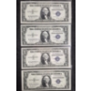 Image 1 : U.S. CURRENCY - RARE Tot 4 - 1935 E  One Dollar ($1) Blue Seal UNCIRCULATED Silver Certificate's