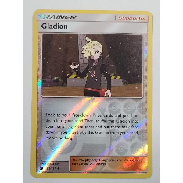 Gladion #95/111 Uncommon Reverse Holo Supporter Trainer Pokemon Card 