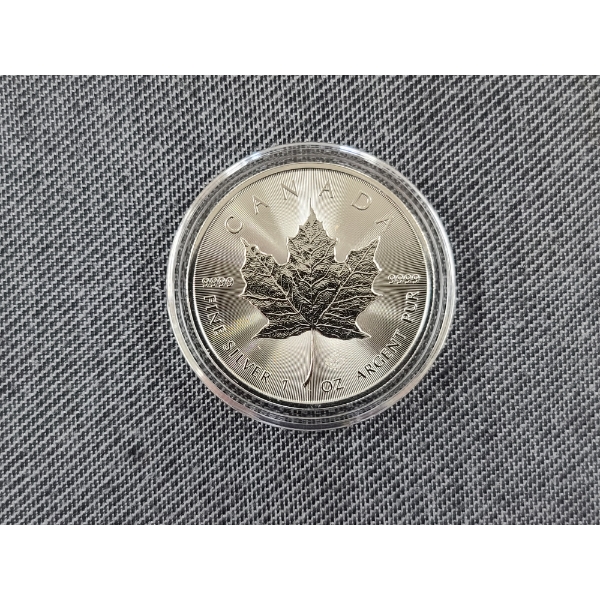 2024 1 Oz 9999 Silver Canadian Maple Leaf With Maple Leaf Privy