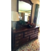 Image 2 : Excellent Cherry Finish Ladies Dresser & Mirror As Shown -Incl's Additional 3 Drawer Counter Top Cab