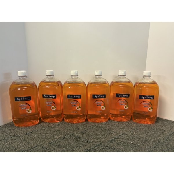 Six Bottles - All New Spa Soap Antibacterial Refill - 32 Fl Oz