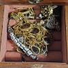 Image 9 : FILLED!!! Vintage Glassique By Richelieu Wood Jewelry Box Armoire With Floral Glass Door