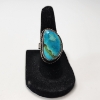 Image 1 : Sterling Silver Ring with Large Turquoise Stone - Size ~6.5 - Total Weight: 6.5g