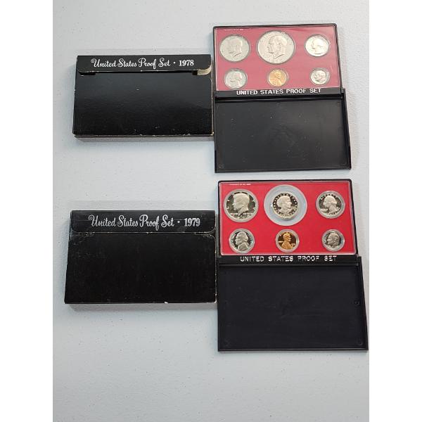 1978 & 1979 United States Mint Proof Sets In Original Packaging With CoA