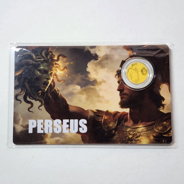 2026 $12 Liberia "Perseus" Gold Coin Card - 1/1000 oz .9999 Fine Gold