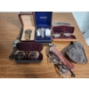 Image 1 : Assorted Vintage Eyeglasses Including Gold-Filled Frames, Watches, Leather Pouch