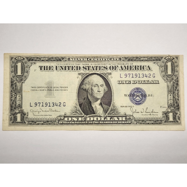 U.S. Series 1935-D $1 Blue Seal Silver Certificate
