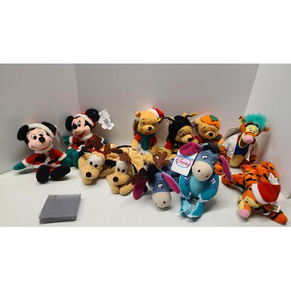Disney Store Bean Bag Plushies Some With Tags- Including Mickey/Minnie Mouse, Pooh/Tiger & Eeyore