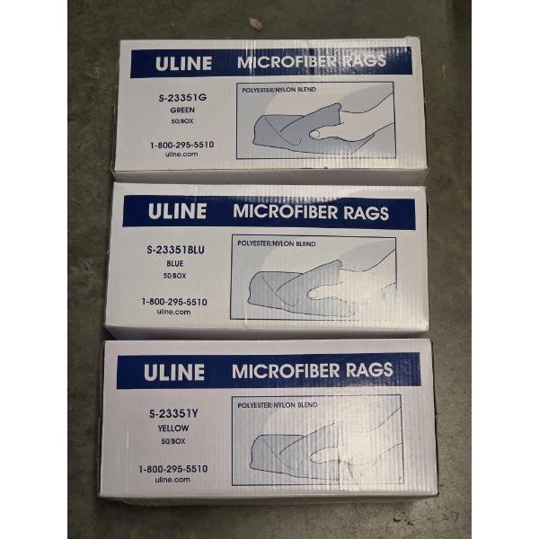 New! 150 Uline Microfiber Rags