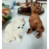 Image 2 : 2 Pcs - Porcelain Dog Figurines - See Pictures