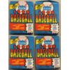 Image 1 : Fleer 1990 Baseball Logo Stickers & Trading Cards - 4 Pack Unopened