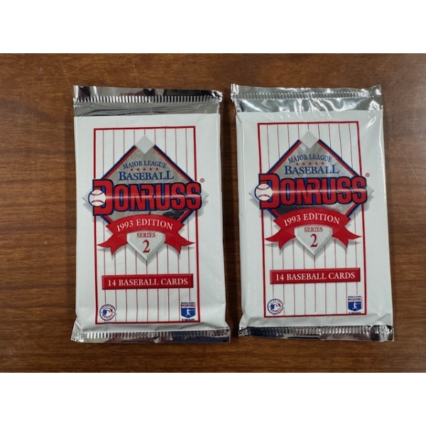 2 - 1993 Don Russ Series 2 MLB Baseball Wax Packs - Factory Sealed - Mint Condition