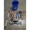 Image 1 :  5 Gallon Bucket With Chicago Plate Joiner, Axe, Hatchet, Mini Pry Bar And More