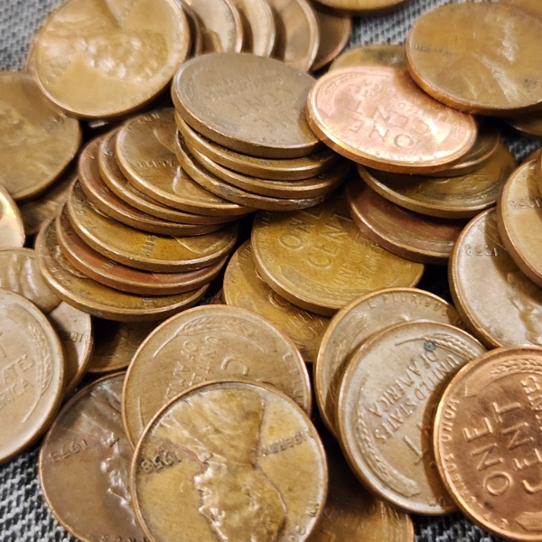 Large Assortment of 1958 D&P Mint United States Pennies ~ Face Value $0.50