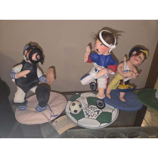 Annalee Famous Vintage Felt Dolls Highly Collectable! Featuring Sports, Outdoors, Cheerleaders, St. 