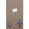 Image 1 : Sterling Silver Cross Necklace With Assorted Genuine Gems & Sterling Cross Pendant With Black Stones
