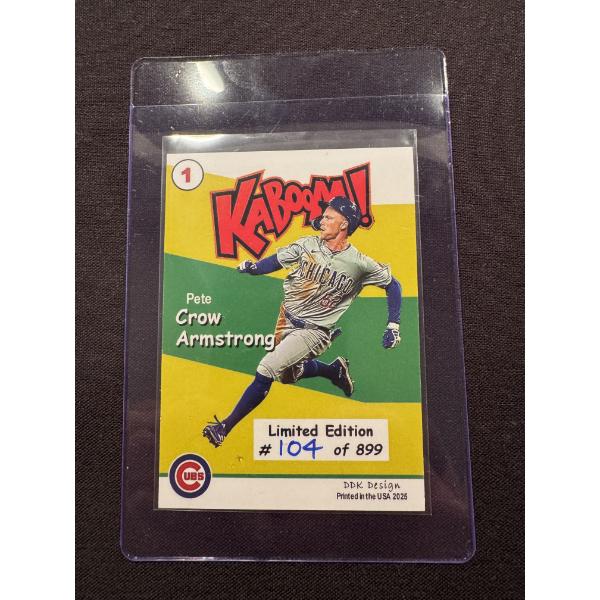 Rare Pete Crow Armstrong Chicago Cubs - PCA - Rookie Card - Mint Condition - 104/899 - Superstar