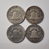 Image 4 : Four Assorted United States 90% Silver Franklin Half Dollars ~ $2.00 Face Value