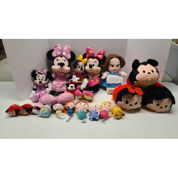 Lot Of Assorted Disney Collectible Plushies Including Minnie/Mickey Mouse, Belle & More