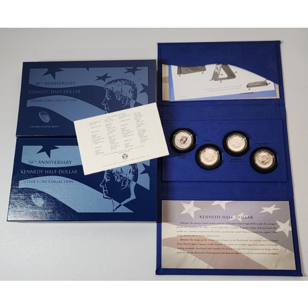 50th Anniversary JFK Half Dollars Including (4) 90% Silver Kennedy Half Dollars