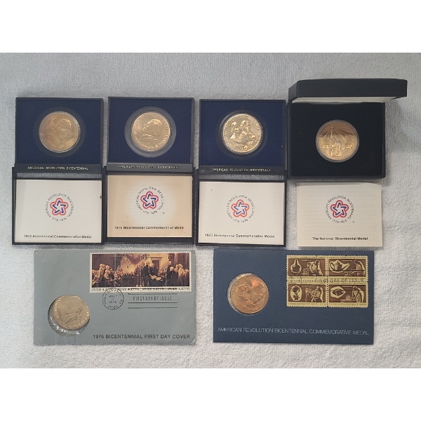 Lot of Six Assorted Bicentennial Medals - Assorted Years & Styles