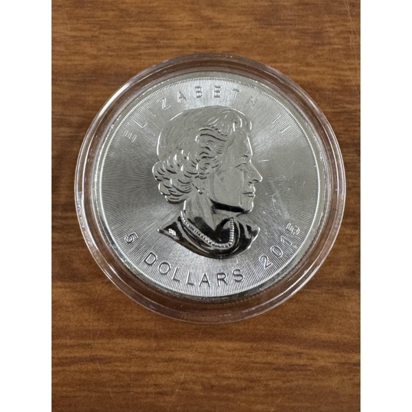2015 Canadian 9999 Fine Silver 1 Oz Maple Leaf Bullion Round In Protective Holder